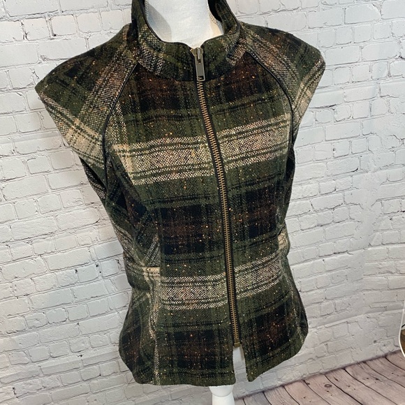 CABI Plaid Wool Blend Vest - Picture 3 of 5